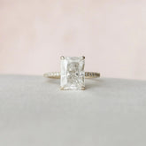 Radiant Cut Hidden Halo 3.50CT Lab-Grown Diamond Engagement Pave Ring