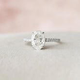 Oval Cut Oval Cut 1.50CT Lab-Grown Diamond Engagement Pave Ring