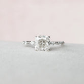 Cushion Cut Solitaitre Pave 2.0CT Lab-Grown Diamond Engagement Ring