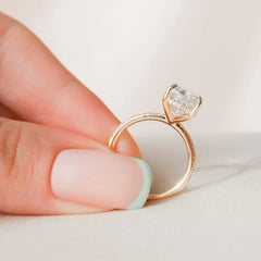 4.50CT Elongated Cushion Cut Moissanite Hidden Halo Engagement Ring