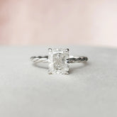 Elongated Cushion Cut Tiwsted 2.0CT Lab-Grown Diamond Engagement Ring