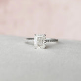 Elongated Cushion Pave 2CT Lab-Grown Hidden Diamond Engagement Ring