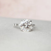 Round Brilliant Solitaire 4CT Lab-Grown Petite Pavé Engagement Ring