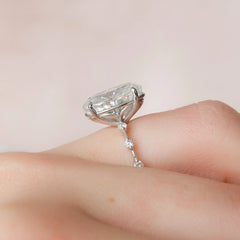 5.0CT Oval Cut Moissanite Solitaire Engagement Ring
