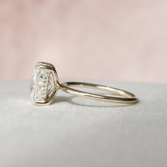 4.50CT Elongated Cushion Cut Moissanite Hidden Halo Engagement Ring
