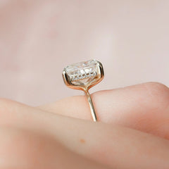 4.50CT Elongated Cushion Cut Moissanite Hidden Halo Engagement Ring