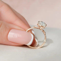 4.0CT Oval Cut Moissanite Branches Engagement Ring