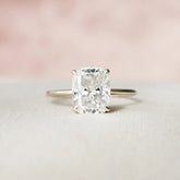 Elongated Cushion Hidden Halo 4.00CT Lab-Grown Diamond Engagement Ring