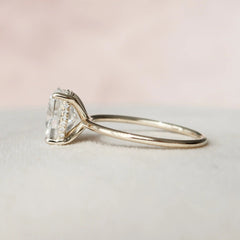 4.0CT Elongated Cushion Cut Moissanite Hidden Halo Engagement Ring
