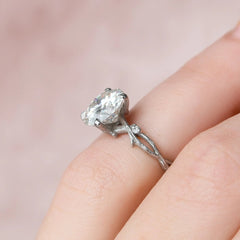 2.50CT Twig Round Moissanite Nature Inspired Branch Engagement Ring