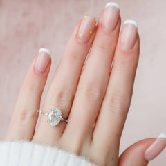 3.0CT Oval Cut Vintage Inspired Moissanite Solitaire Engagement Ring