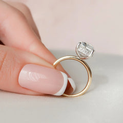 4.0CT Elongated Cushion Cut Moissanite Hidden Halo Engagement Ring