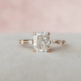 Elongated Cushion Cut 2.0CT Lab-Grown Diamond Pave Engagement Ring