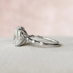 5.0CT Elongated Cushion Cut Moissanite Engagement Ring