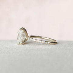 3.50CT Radiant Cut Hidden Halo Moissanite Engagement Ring