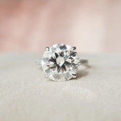4.50CT Round Cut Hidden Halo Moissanite Engagement Ring