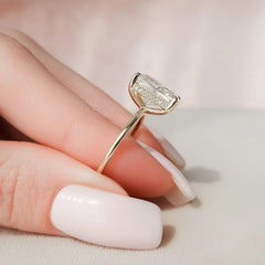 4.50CT Radiant Cut Hidden Halo Moissanite Engagement Ring