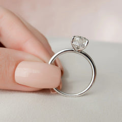 2.0CT Pear Cut Hidden Halo Moissanite Engagement Ring