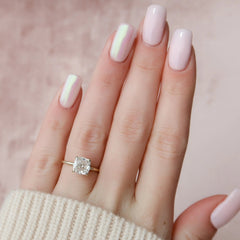 2.0CT Cushion Cut Hidden Halo Moissanite Engagement Ring