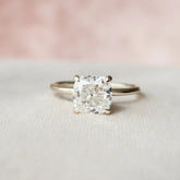 2.0CT Cushion Cut Hidden Halo Moissanite Engagement Ring