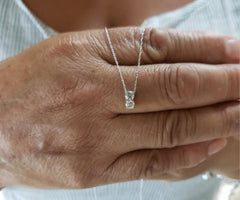 1.0TCW Round Two Stone Moissanite Diamond Necklace for Her