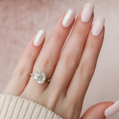 5.0CT Cushion Cut Moissanite Solitaire Engagement Ring