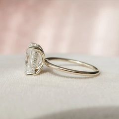 4.50CT Radiant Cut Hidden Halo Moissanite Engagement Ring