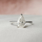 Pear Cut Hidden Halo 2.0CT Lab-Grown Diamond Solitaire Engagement Ring