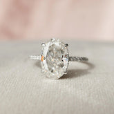 Oval Cut Hidden Halo 3.50CT Lab Create Diamond Engagement Ring