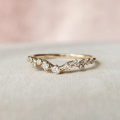 2.0CT Pear Cut Moissanite Halo Eternity Bridal Engagement Ring Set