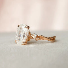 2.0CT Oval Cut Moissanite Branches Engagement Ring
