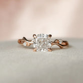 Cushion Cut Branch Nature Inspired 1.50CT Lab-Grown Engagement Ring
