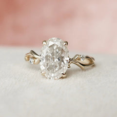 2.0CT Oval Cut Moissanite Branches Engagement Ring