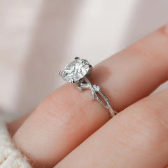 2.0CT Round Cut Twig Nature Inspired Lab-Grown Engagement Ring