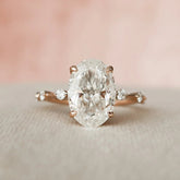 Oval Vintage Pave Inspired 3.0CT Lab-Grown Solitaire Engagement Ring