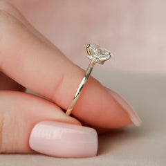 1.50CT Oval Cut Four Prong Lab-Grown Halo Engagement Ring