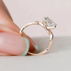 2.50CT Twig Round Moissanite Nature Inspired Branch Engagement Ring