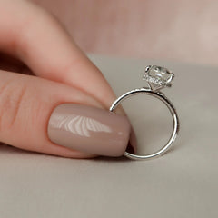 3.0CT Oval Cut Hidden Halo Unique Moissanite Engagement Ring