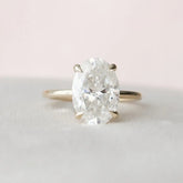 Oval Cut Classic Hidden Halo 3.0CT Lab-Grown Solitaire Engagement Ring