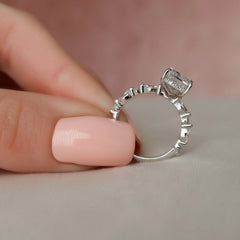 3.50CT Radiant Cut Moissanite Hidden Halo Engagement Ring