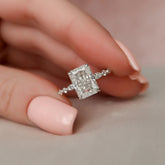 3.50CT Radiant Cut Moissanite Hidden Halo Engagement Ring