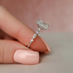 3.50CT Radiant Cut Moissanite Hidden Halo Engagement Ring