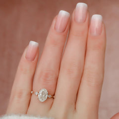 2.0CT Oval Cut Three Stones Moissanite Diamond Engagement Ring