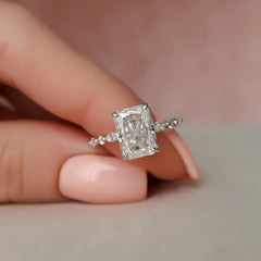 3.50CT Radiant Cut Moissanite Hidden Halo Engagement Ring