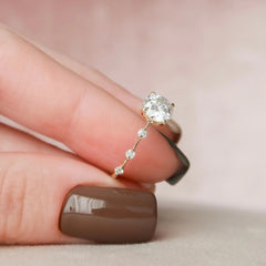 1.0CT Round Cut Moissanite Diamond Solitaire Engagement Ring