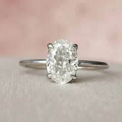 1.50CT Oval Cut Moissanite Solitaire Halo Bridal Engagement Ring Set