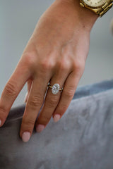 4.0CT Oval Cut Bezel Set Moissanite Solitaire Engagement Ring