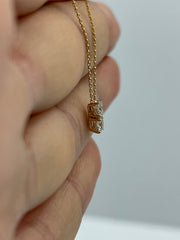 1.0TCW Round Two Stone Moissanite Diamond Necklace for Her