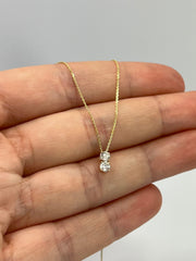 1.0TCW Round Two Stone Moissanite Diamond Necklace for Her