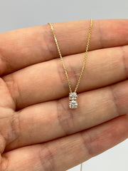 1.0TCW Round Two Stone Moissanite Diamond Necklace for Her